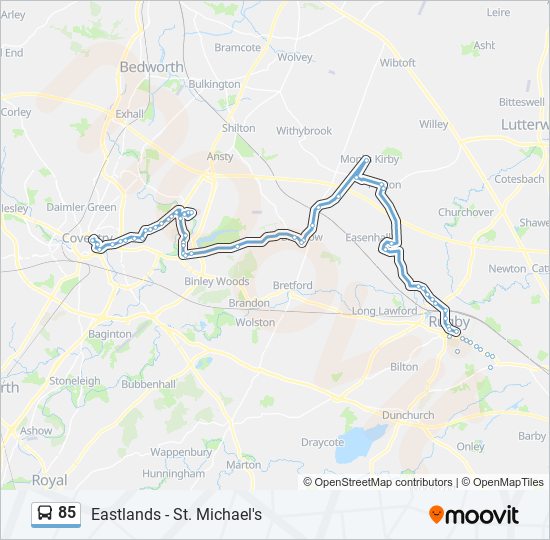 85 bus Line Map