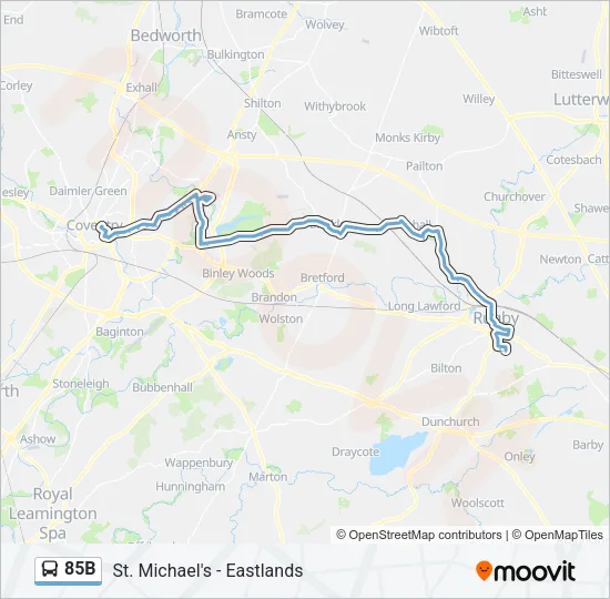 85B Bus Line Map