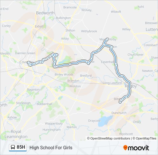 85H Bus Line Map