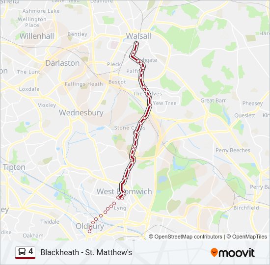 4 Route: Schedules, Stops & Maps - Walsall (Updated)