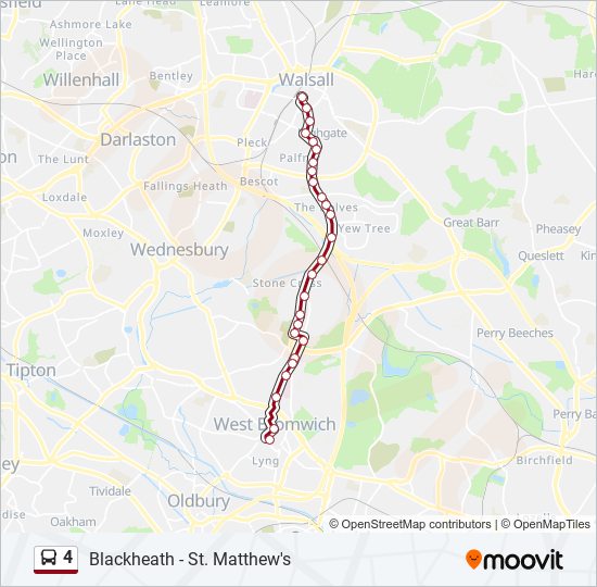 west midlands travel 4 bus route