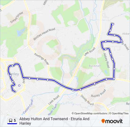 5 Bus Line Map
