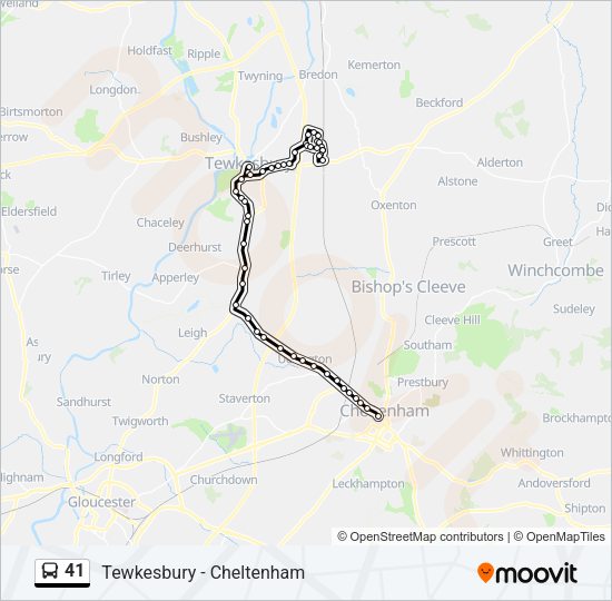 41 Bus Line Map