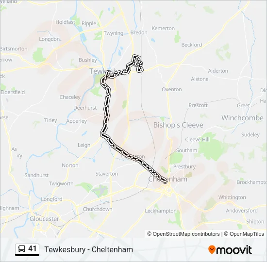 41 Bus Line Map