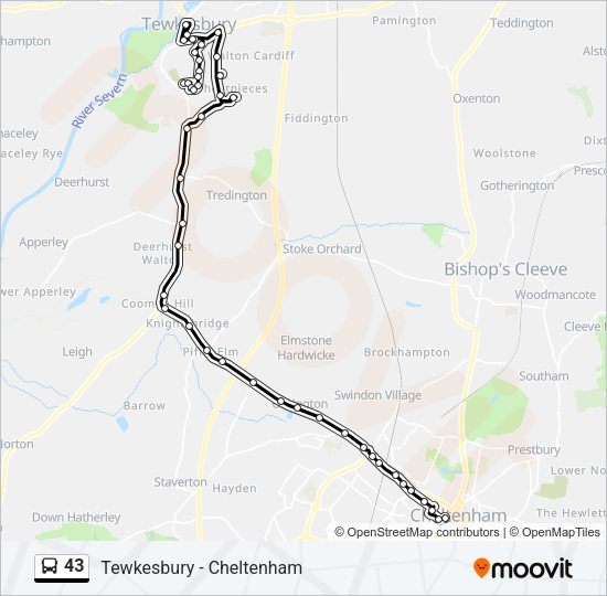 43 Bus Line Map