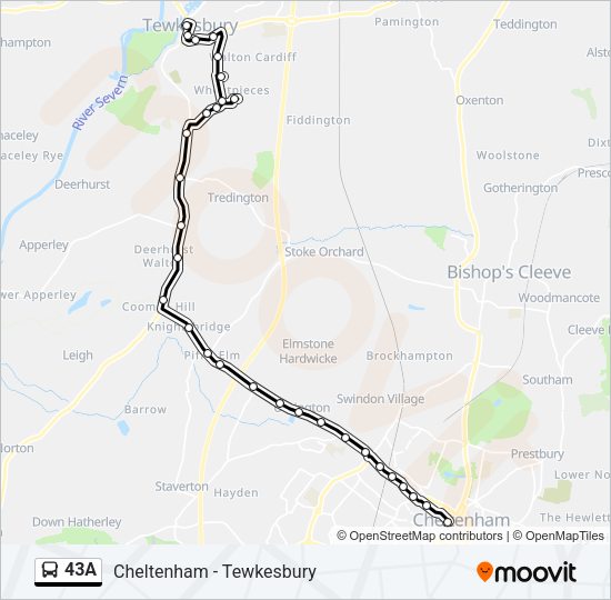 43A Bus Line Map
