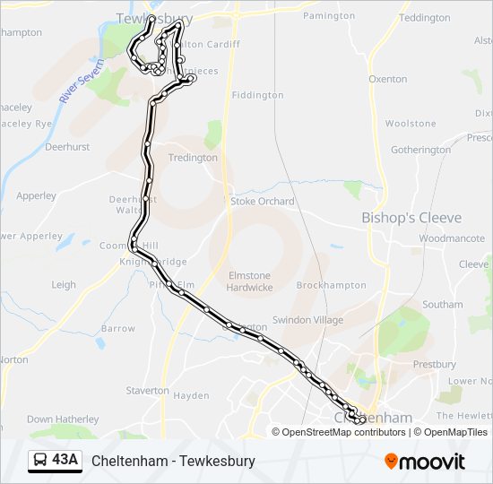 43A Bus Line Map