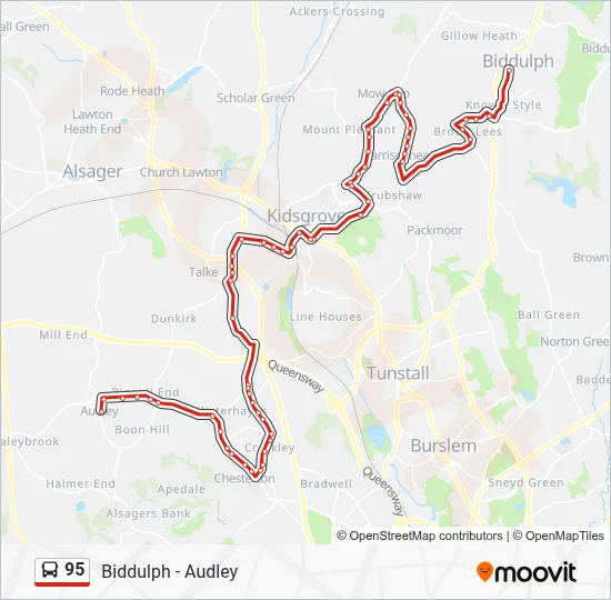 95 Route: Schedules, Stops & Maps - Library (Updated)