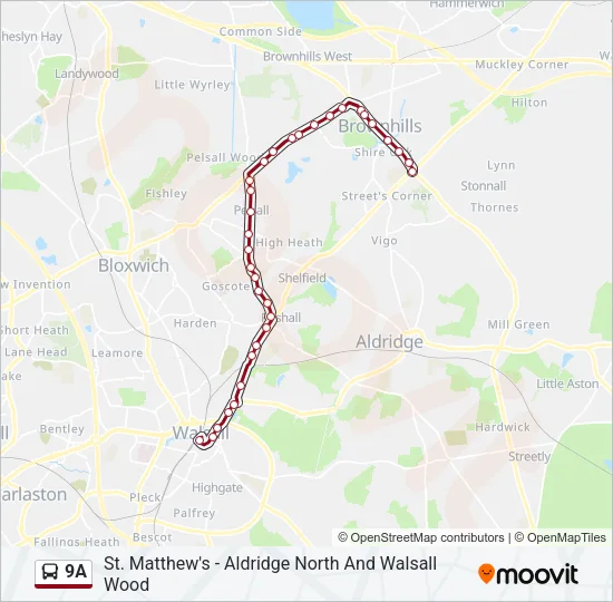 9A Bus Line Map