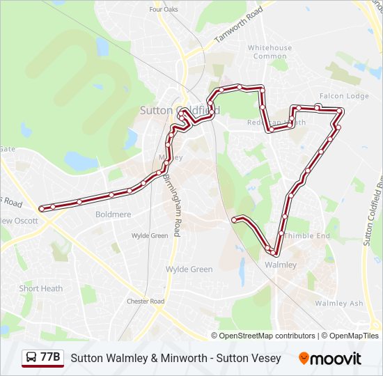 77B Bus Line Map