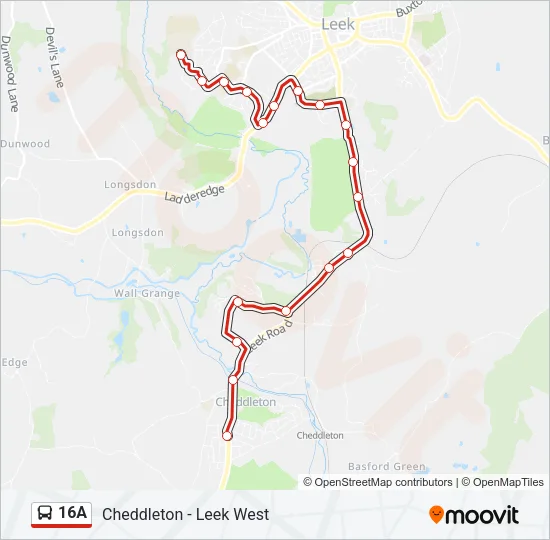 16A Bus Line Map
