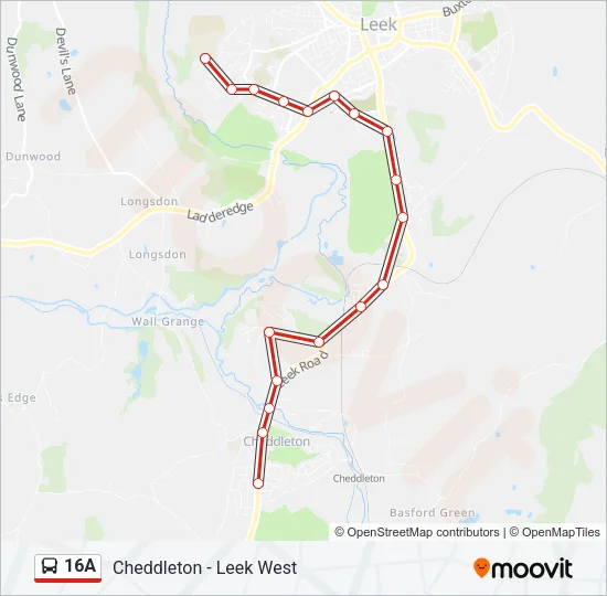 16A Bus Line Map