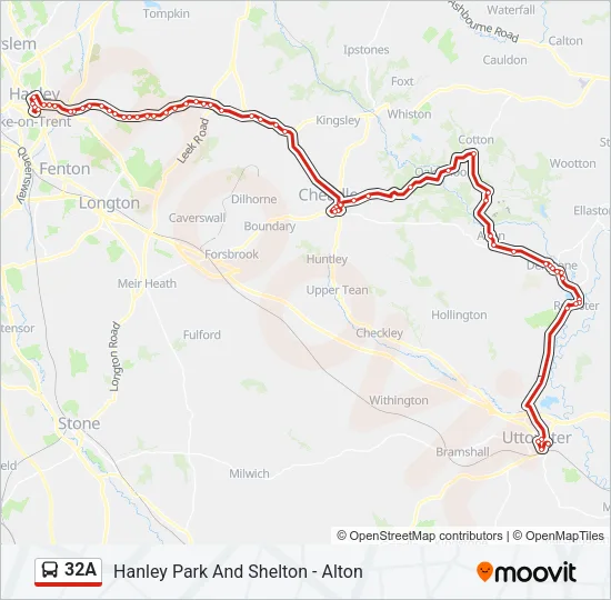 32A Bus Line Map