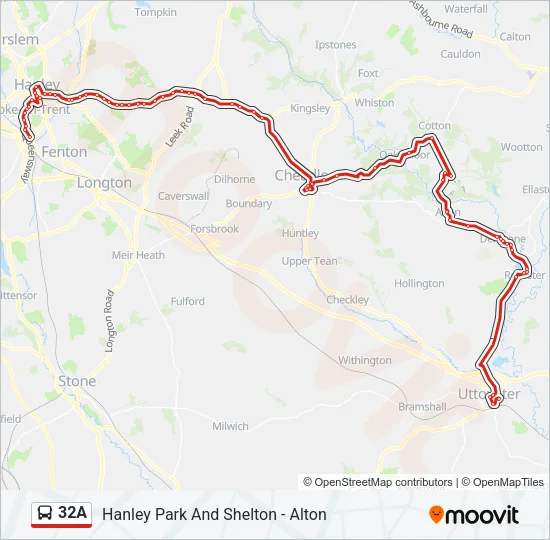 32A Bus Line Map