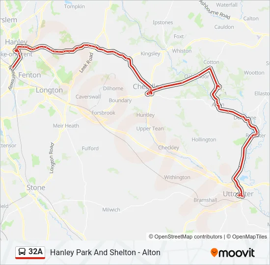 32A Bus Line Map