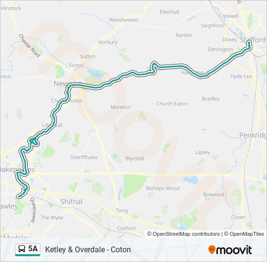 5a-route-schedules-stops-maps-stafford-town-centre-updated