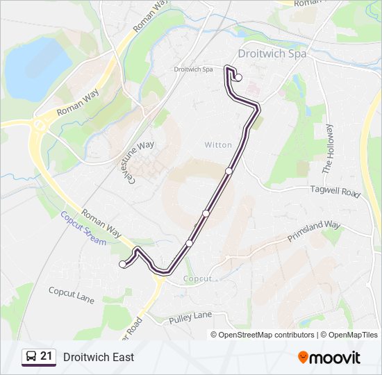21 Bus Line Map