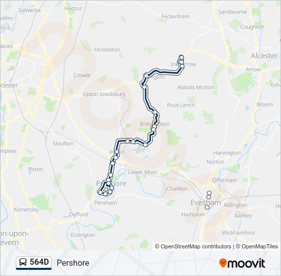 564D Bus Line Map