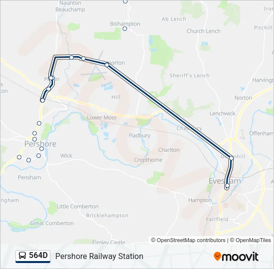 564D Bus Line Map