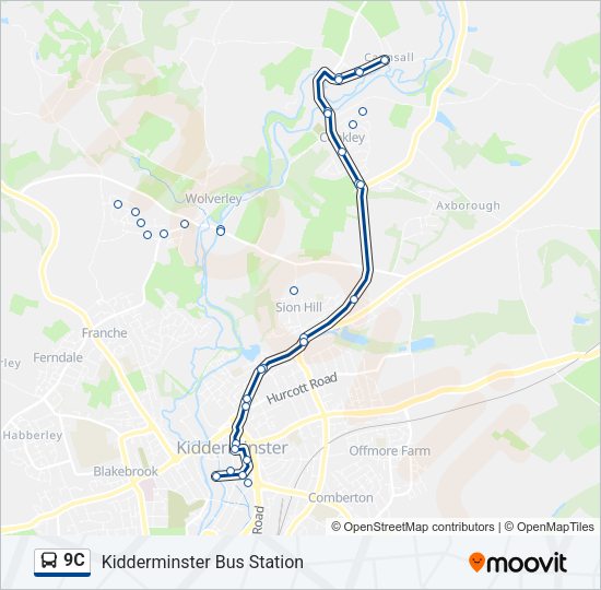 9C Bus Line Map