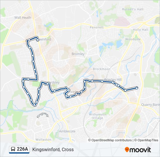 226A Bus Line Map