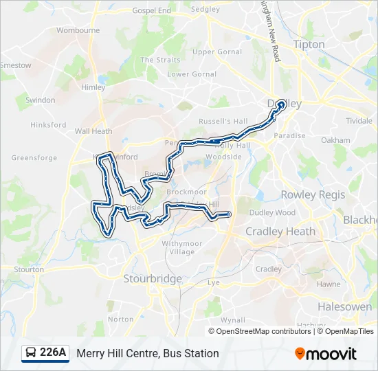 226A Bus Line Map