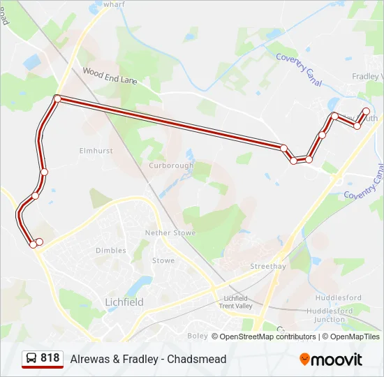 818 Bus Line Map