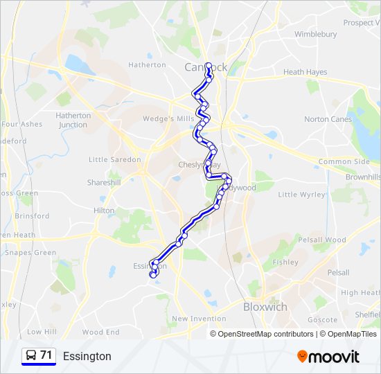 71 Bus Line Map