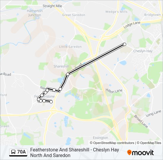 70A Bus Line Map