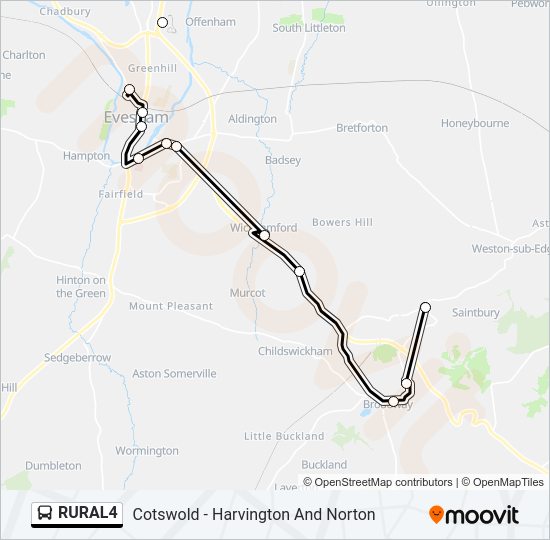 RURAL4 bus Line Map