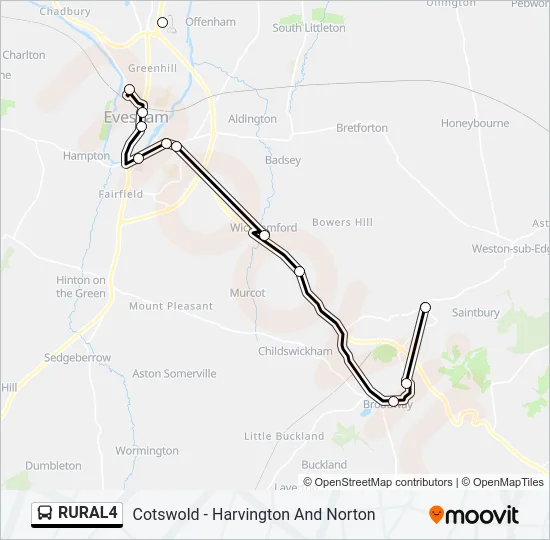 RURAL4 Bus Line Map