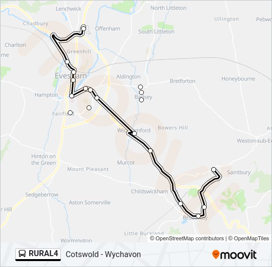 RURAL4 Bus Line Map