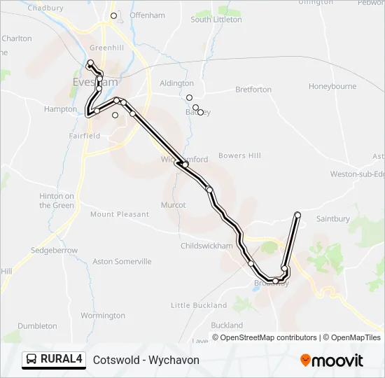 RURAL4 Bus Line Map