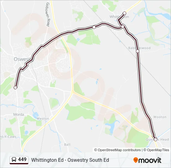 449 Bus Line Map