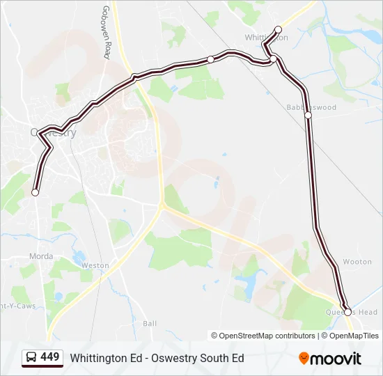 449 Bus Line Map