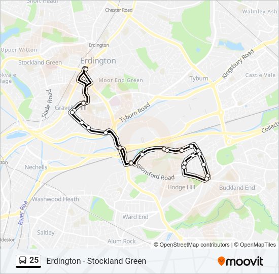 25 Bus Line Map
