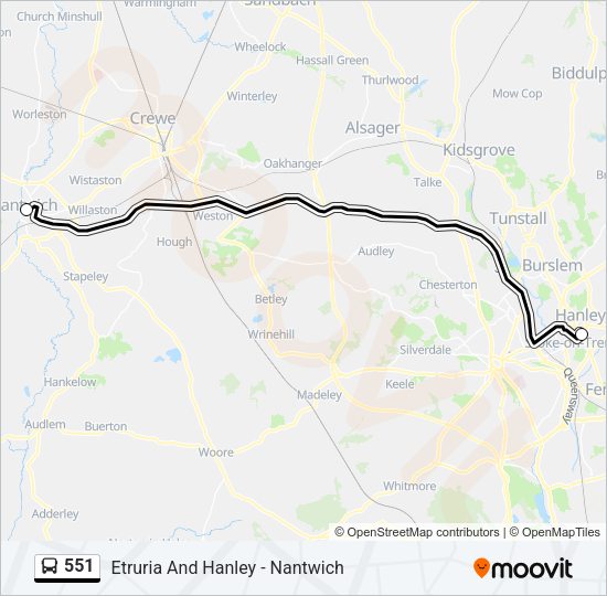 551 Bus Line Map