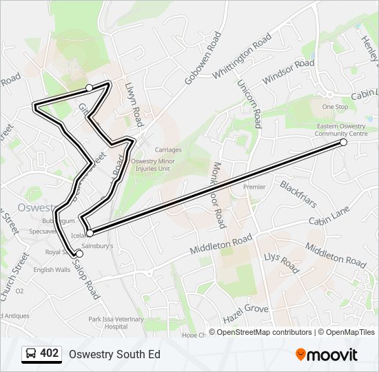 402 Route: Schedules, Stops & Maps - Sainsbury's Layby (Adj) (Updated)