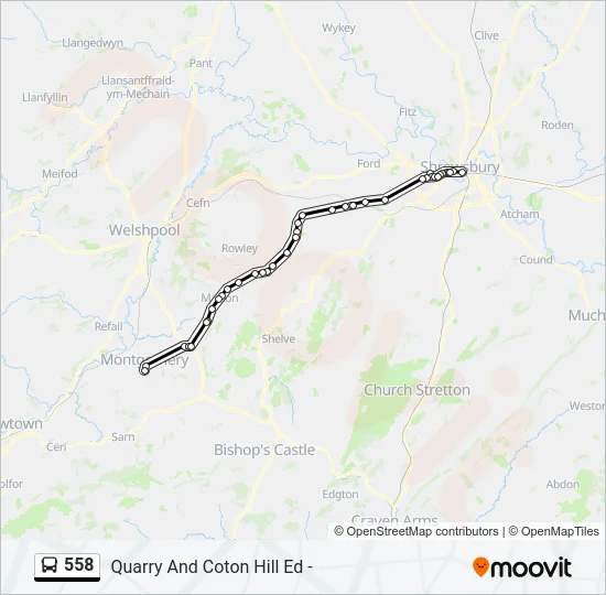 558 Bus Line Map