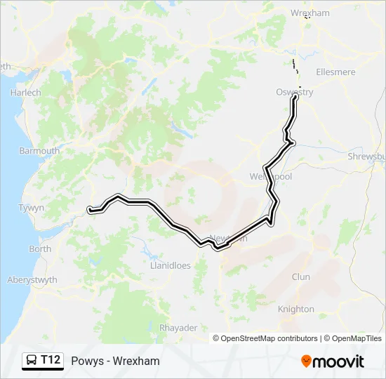 T12 Bus Line Map