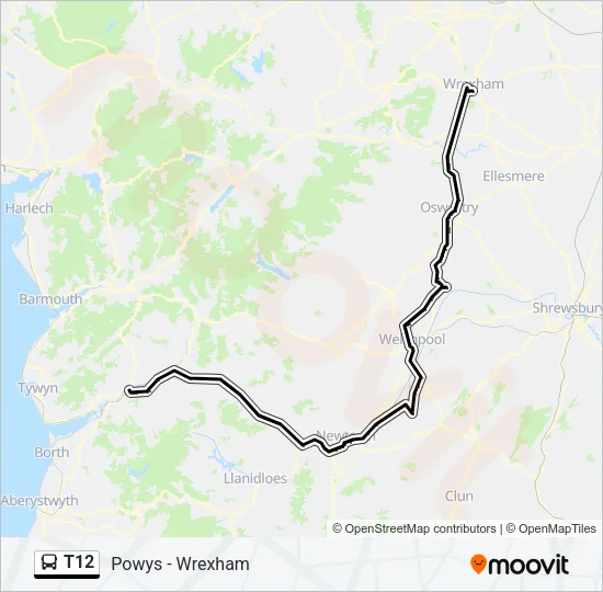 T12 Bus Line Map