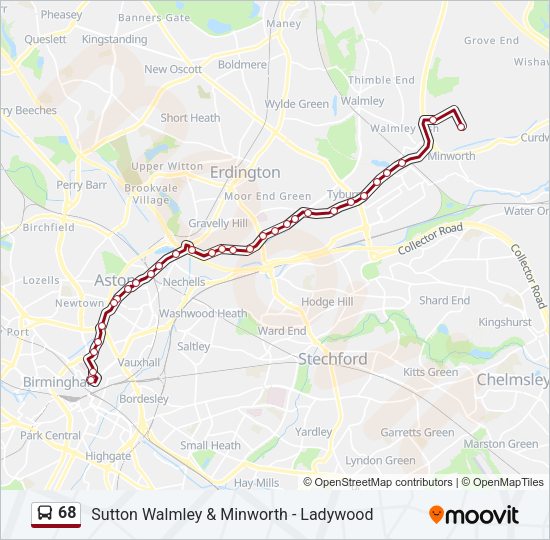 68 bus Line Map