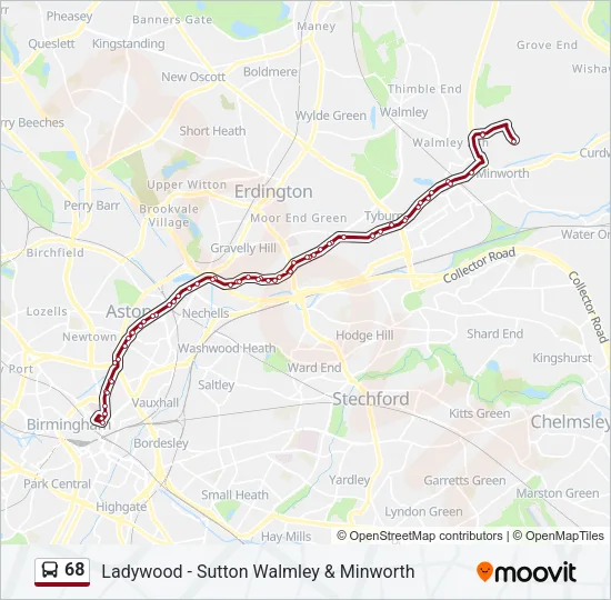 68 Bus Line Map