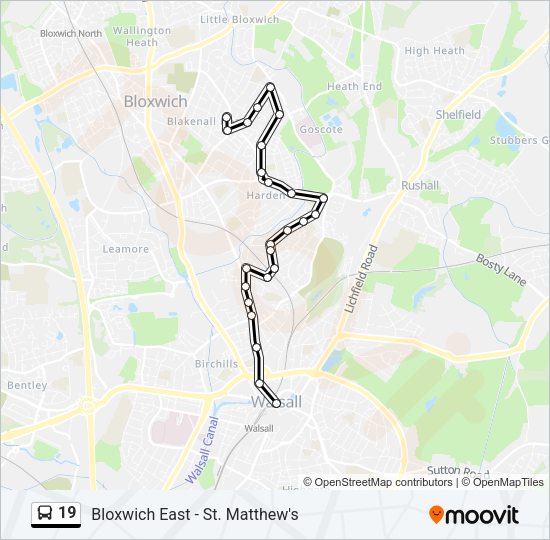19 Bus Line Map