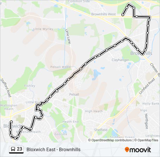 23 Bus Line Map