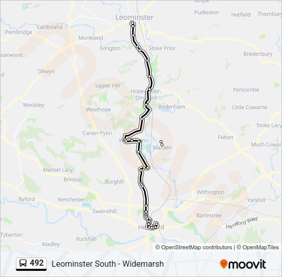 492 Bus Line Map