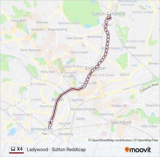 X4 Bus Line Map