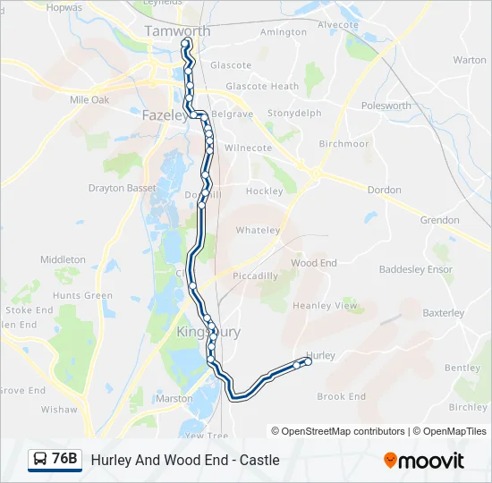 76B Bus Line Map