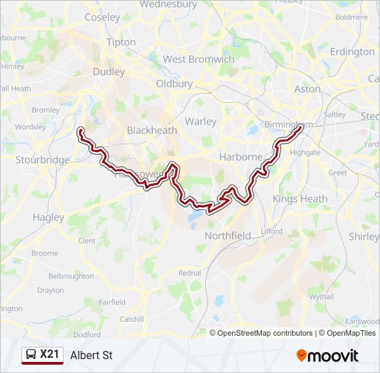 X21 Bus Line Map