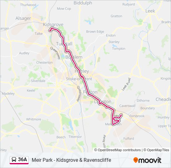 36A bus Line Map